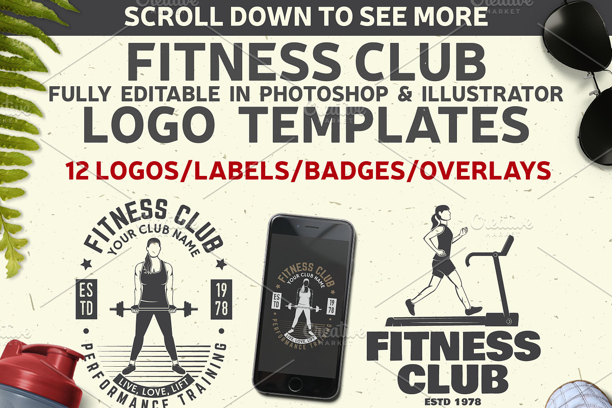 Fitness Club, a Branding & Logo Template by sivVector (Photo 2 of 7)