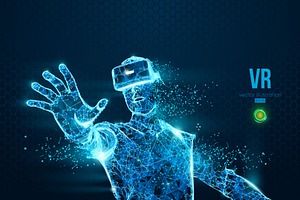 Virtual reality glasses. VR headset, a Technology Illustration by Matrosovv