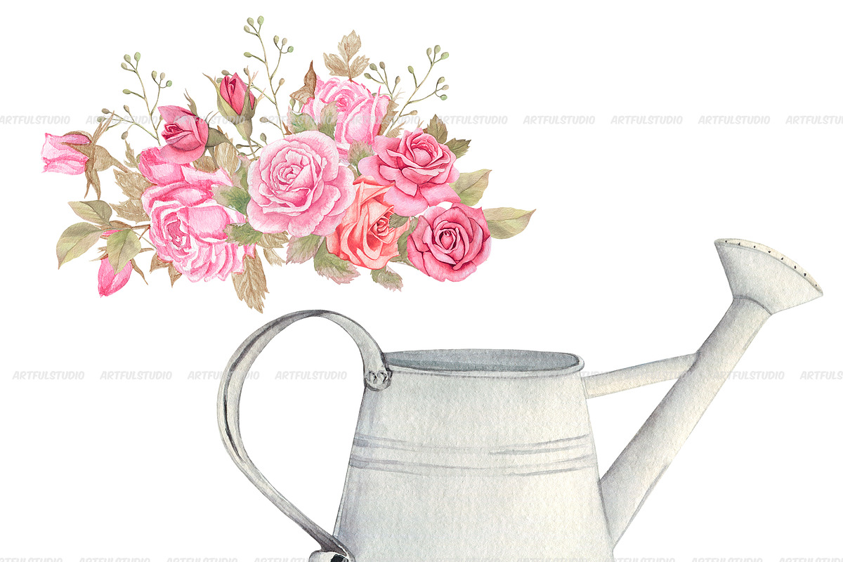 Watercolor flower vases clipart, an Illustration by ArtfulStudio (Photo 7 of 10)