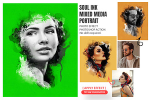Soul Ink Mixed Media Portrait Action