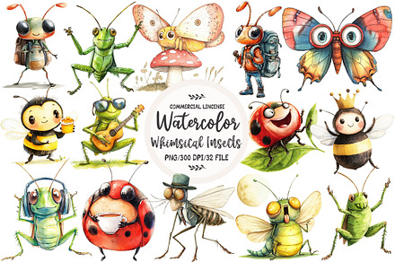 Quirky Whimsical Insects Animals, an Illustration by OK Design