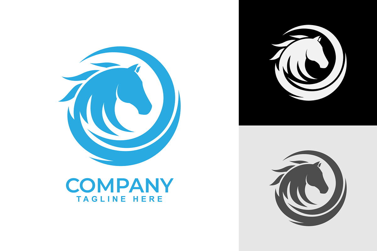 Dynamic Horse Head Circle Logo, a Branding & Logo Template by Saba Vector (Photo 1 of 3)