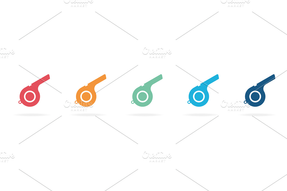 Set of whistle icon, an Object Illustration by Vector Creator