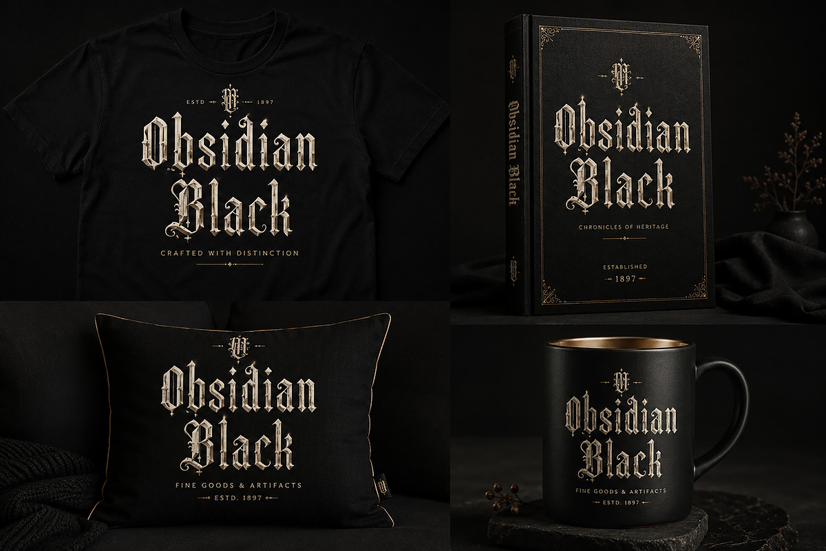 Obsidian Black – Blackletter, a Blackletter Font by Wow Magic (Photo 2 of 4)