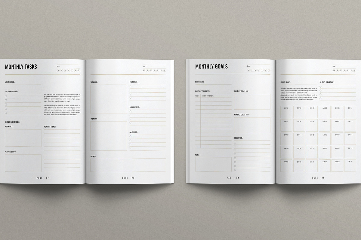 Planner Layout Design Template, a Magazine Template by E-Type