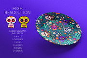 Day of The Dead pattern illustration, a Pattern Graphic by Visual Fear (Thumbnail 6 of 9)