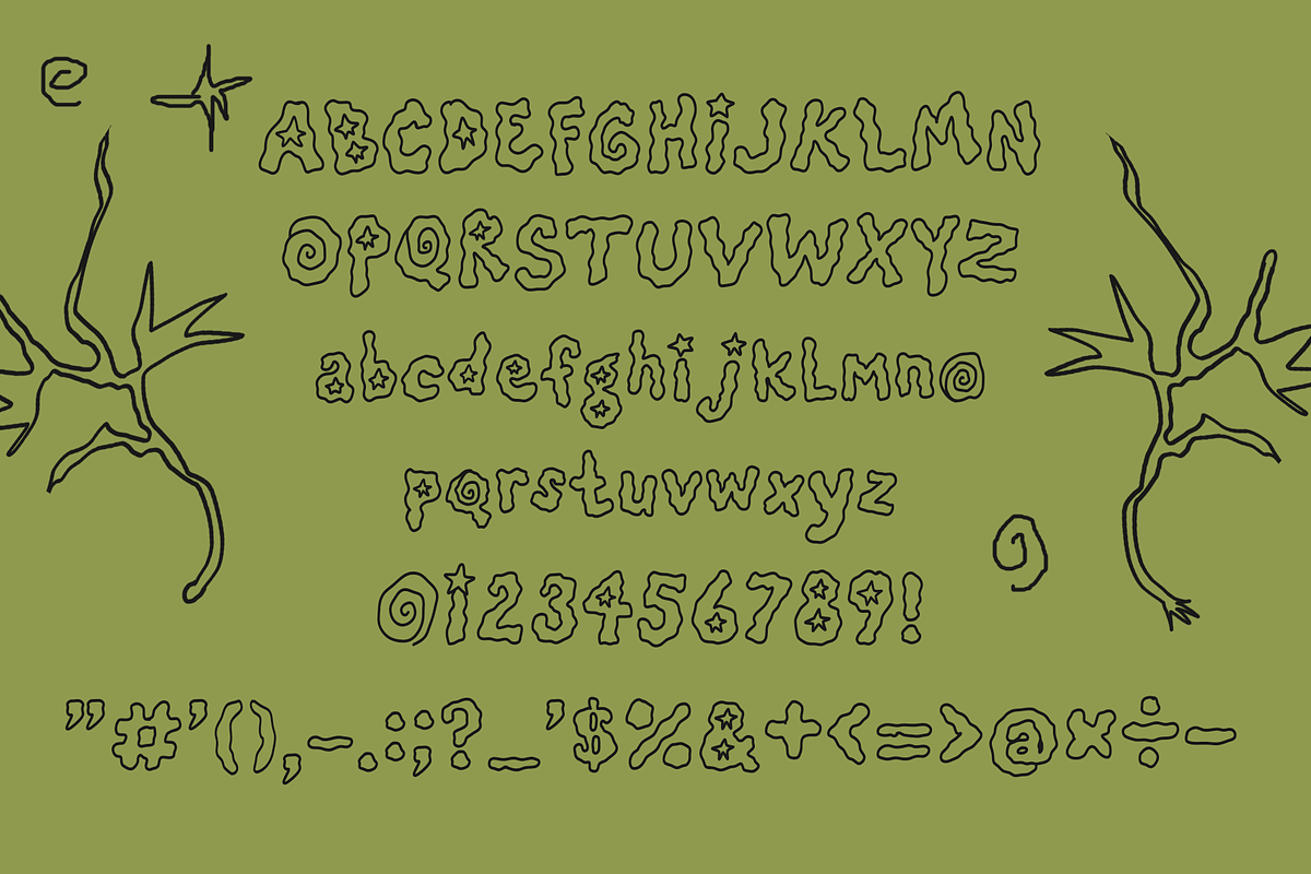Meltopia Outline Retro Font, a Handwritten Font by Nonceni (Photo 4 of 9)