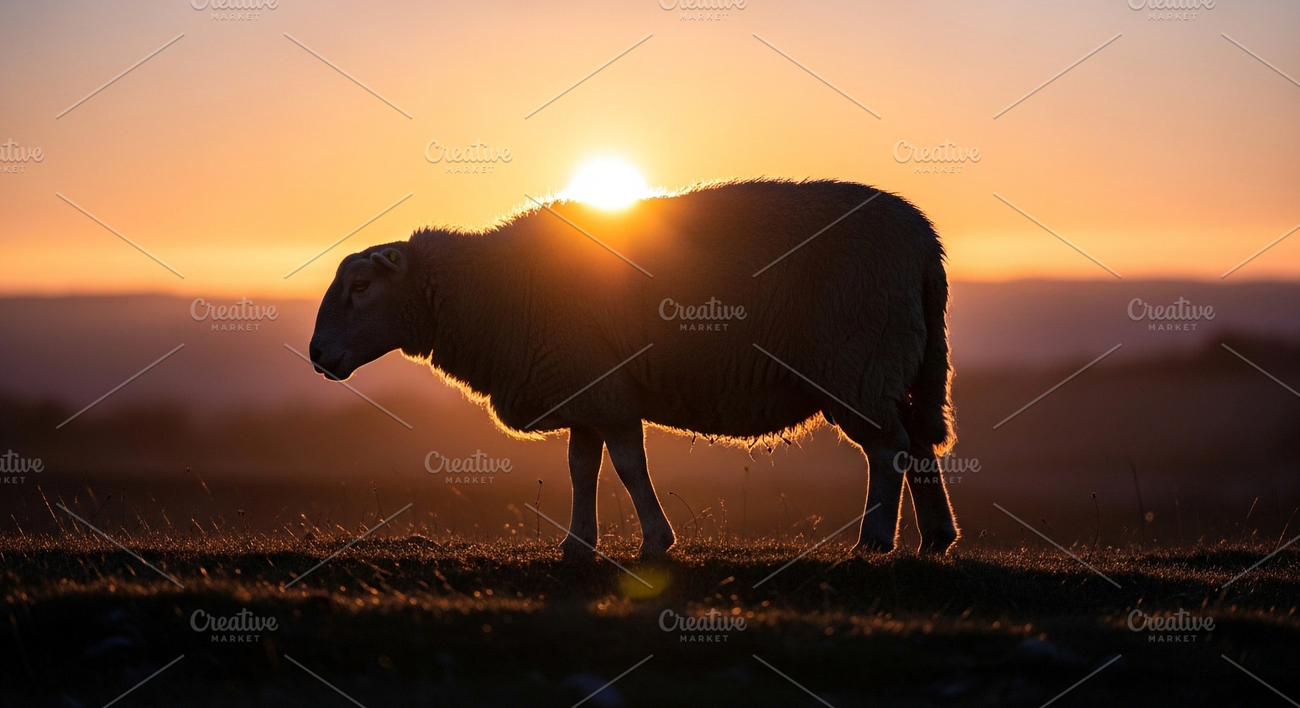 A sheep stands against the sunset, an Animal Photo by zahidhossainalif