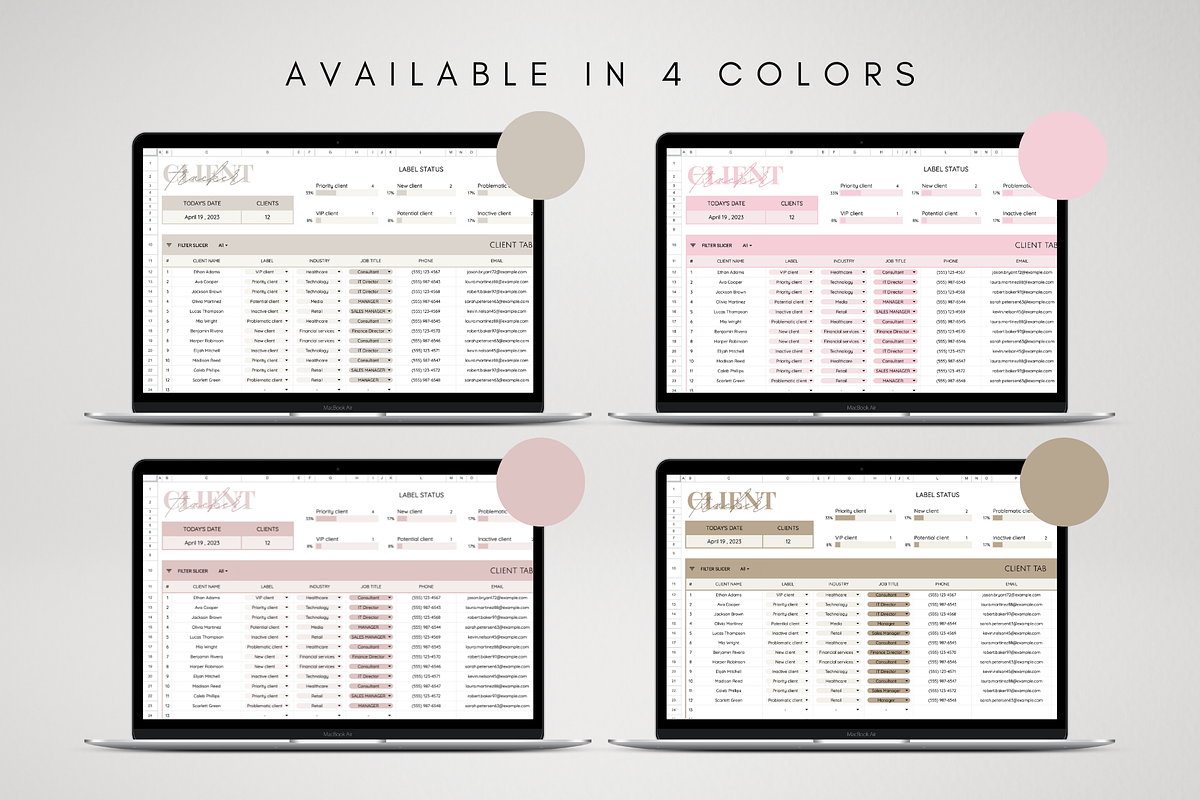 Client Tracker Spreadsheet, a Templates & Theme by BRANDcontent (Photo 8 of 8)