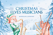 Christmas Elves-Musicians, a Seasonal Illustration by SvetLana (Thumbnail 1 of 13)