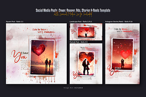 Valentine’s Day Love Post Card, a Social Media Template by Creative_View