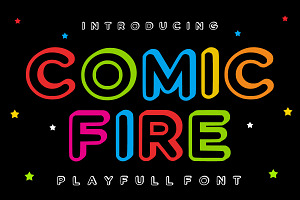 Comic Fire, a Sans Serif Font by Fourteen Letter