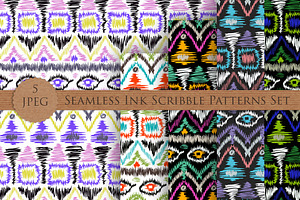 SCRIBBLE Ink Seamless Folk Patterns