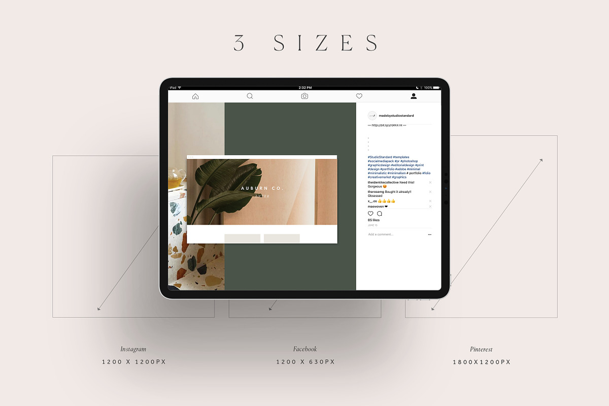 Auburn Social Media Pack, a Social Media Template by Studio Standard (Photo 3 of 15)