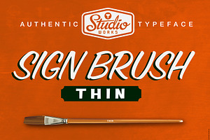 Sign Brush Thin Display Type