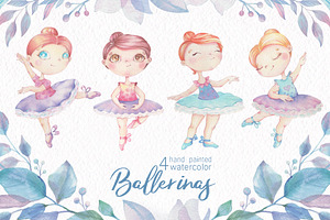 Cute Ballerina Collection Clip Art