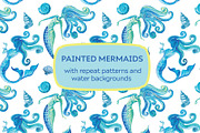 Mermaids Illustrations & Patterns, a Graphic by KT Art & Design (Thumbnail 1 of 8)