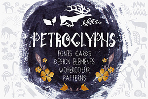 Big kit for design. PETROGLYPHS.