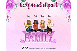 Best friends clipart PNG, Sibling