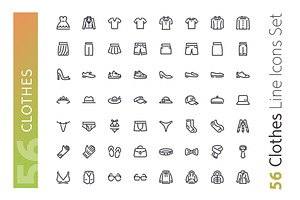 Clothes Line Icons Set