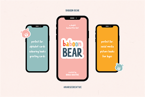 Baboon Bear A Handwritten Font