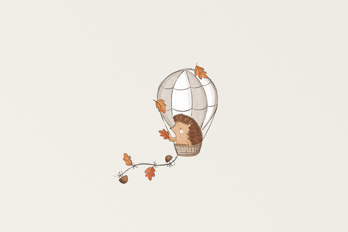 Hedgehog and air balloon, a Pattern Graphic by Olena Kuznietsova (Photo 10 of 10)
