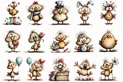 Whimsical Easter Chick Clipart, an Illustration by OK Design (Thumbnail 3 of 6)