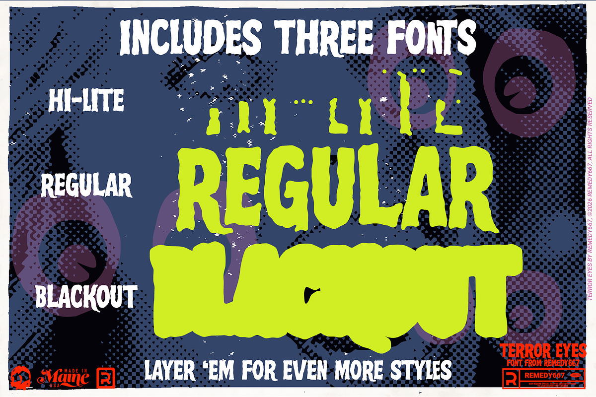 Terror Eyes - Layered Horror Font, a Handwritten Font by Remedy667 (Photo 3 of 6)