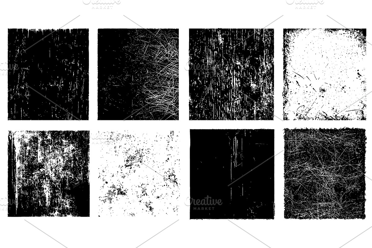 Black squares with grunge textures, a Texture Illustration by Stock-Smart-Start