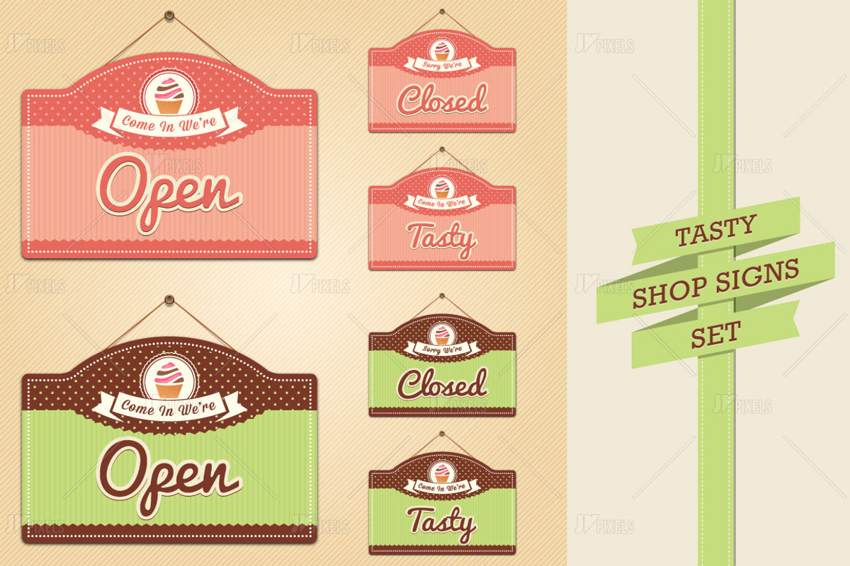 Shop Signs-Open, Closed and Tasty