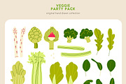 Veggie Party Pack, a Food Illustration by Volha Studio (Thumbnail 4 of 10)