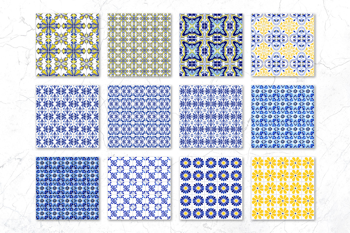 Portuguese Tiles Digital Papers, a Pattern Graphic by ilonitta (Photo 3 of 11)