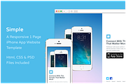 Simple iPhone App Website Template, an App Template by Jamie Peak (Thumbnail 1 of 2)