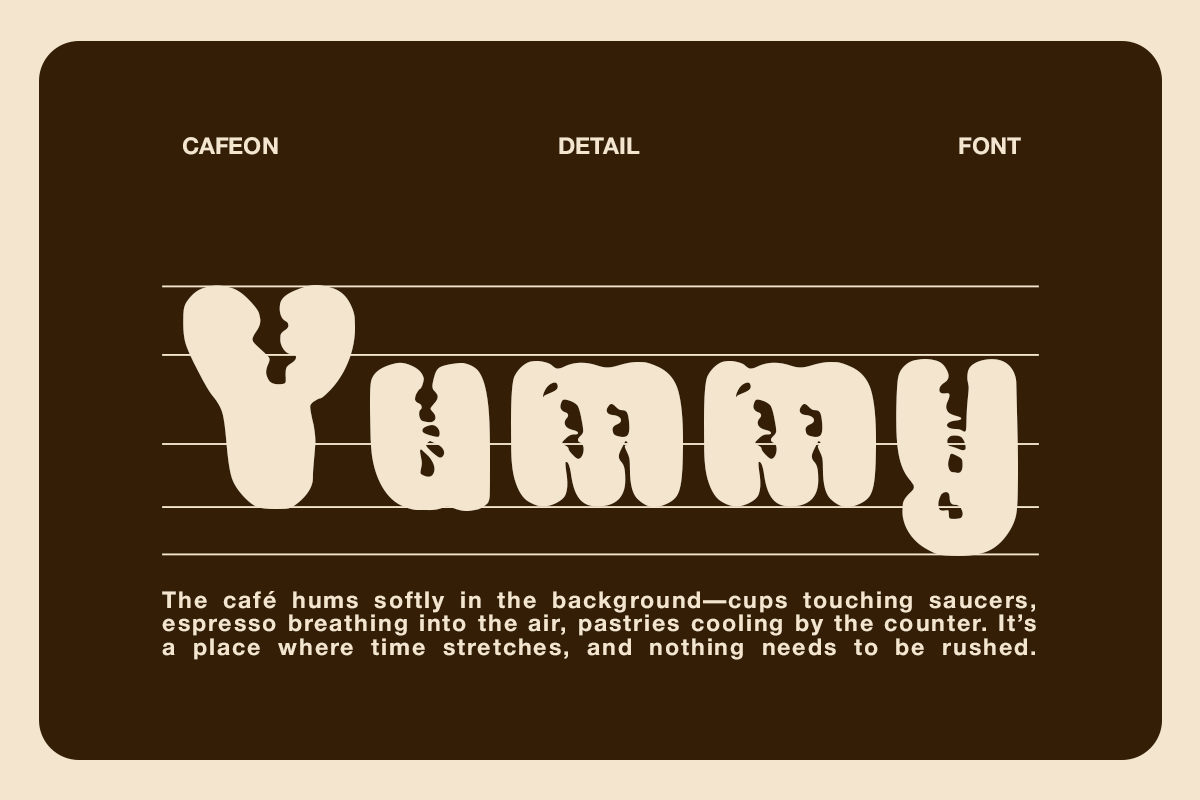 Cafeon - Cafe Display Font, a Sans Serif Font by Pandeka Studio (Photo 5 of 9)