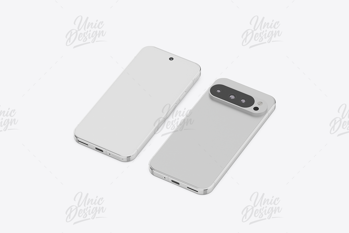 Google Pixel 9 Pro XL Phone Mockup, an Android Mockup by UnicDesign (Photo 16 of 21)