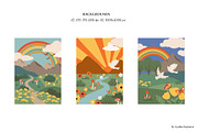 Groovy abstract landscape creator, a Decorative Illustration by LyubovZaytseva (Thumbnail 3 of 18)