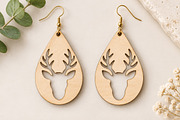 Christmas Reindeer Earrings SVG, an Object Graphic by Canvas Craft (Thumbnail 2 of 3)