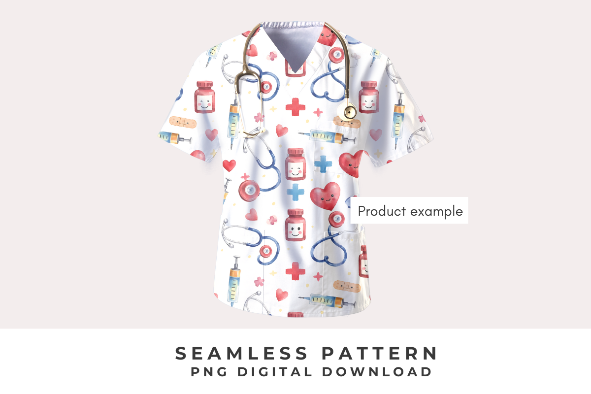 Nurse Sealess pattern, a Healthcare Illustration by Anca Digital Vibe (Photo 3 of 5)
