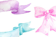 Watercolor Ribbon Banner Bow, a Work Illustration by Corner Croft (Thumbnail 3 of 3)
