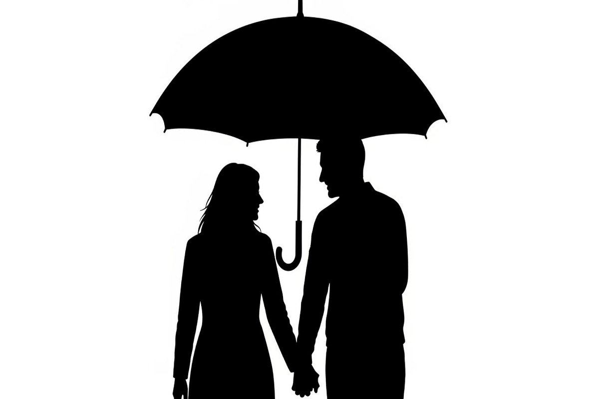 50 Couple Umbrella Silhouette Bundle, an Illustration by Designs_River (Photo 38 of 51)
