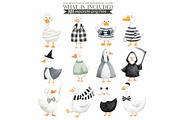 Watercolor Halloween Goose Clipart, an Illustration by CharmClipart (Thumbnail 3 of 10)