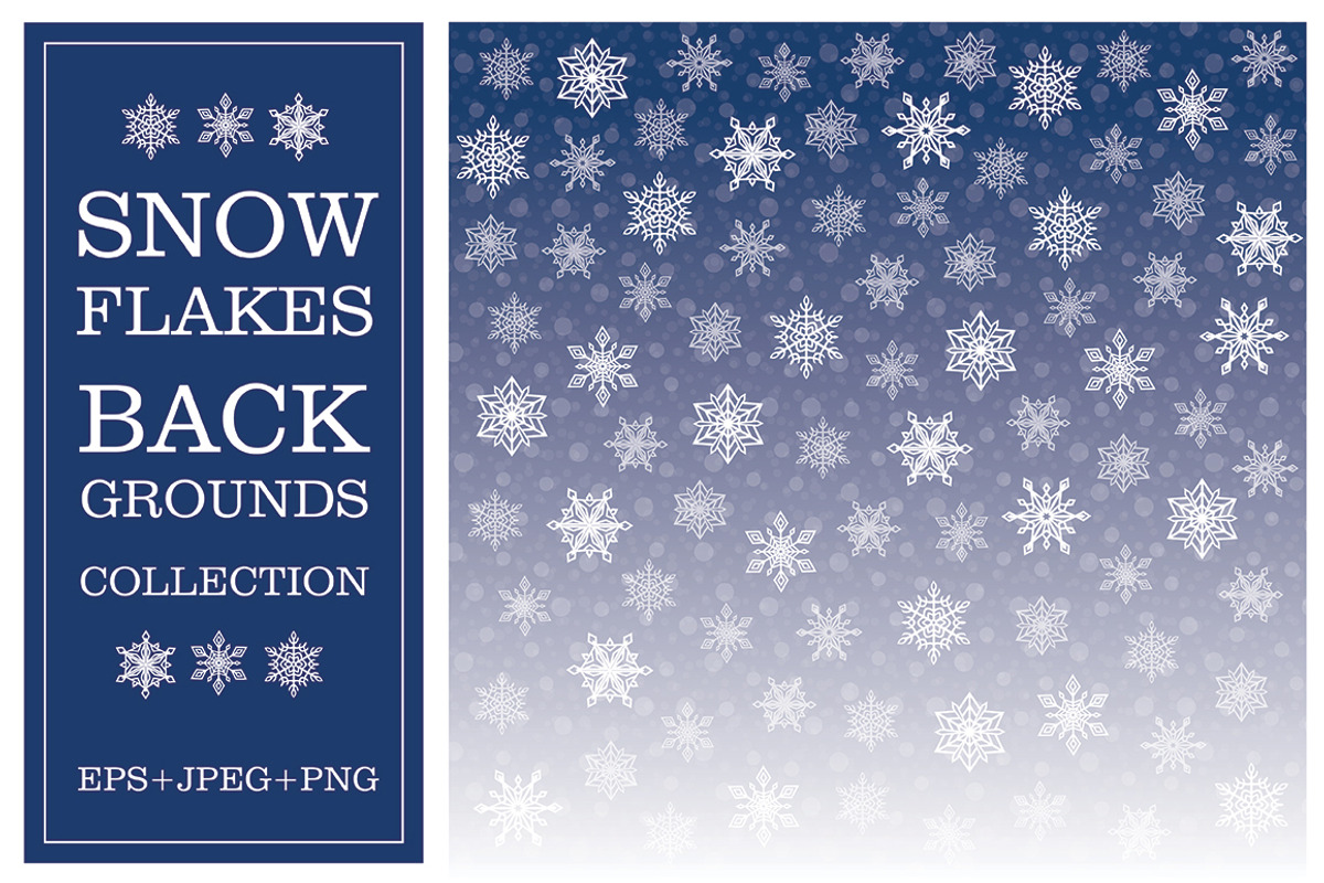 Snowflakes Backgrounds Collection, a Decorative Illustration by Amovitania (Photo 1 of 5)