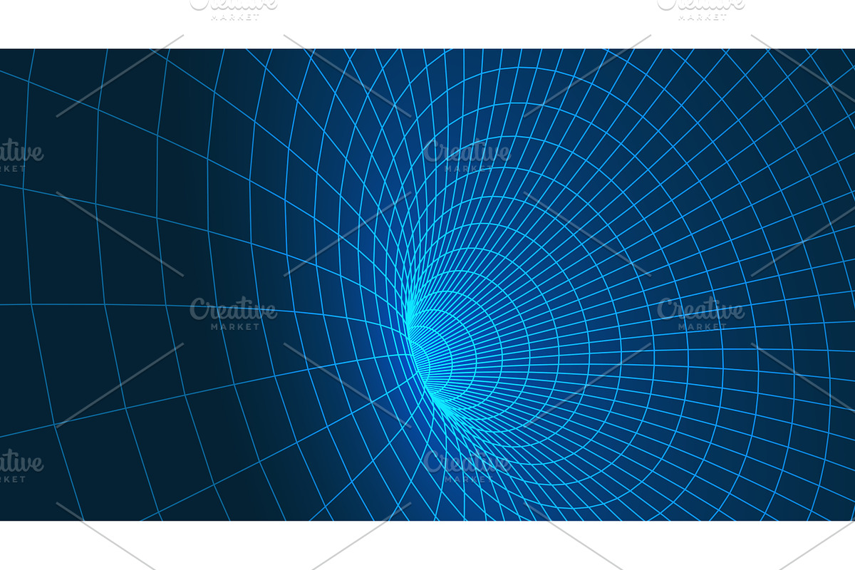 Mathematical geometric tunnel with, an Illustration by Liudmyla Matviiets