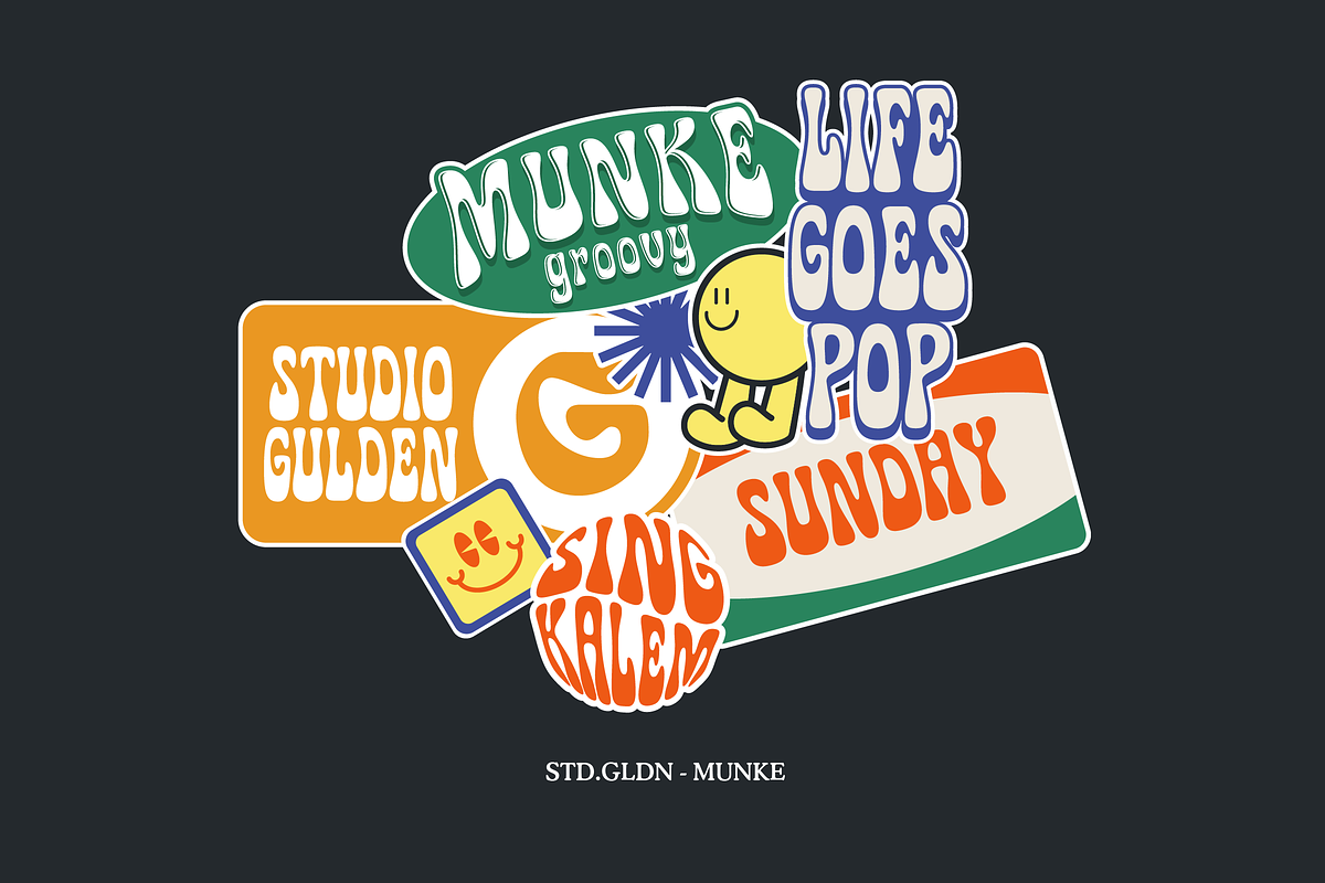 SG - MUNKE Groovy Display Font, a Font by Studio Gulden (Photo 9 of 10)