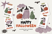 Happy Halloween Watercolor Clipart, a Decorative Illustration by Cute And Wild (Thumbnail 1 of 6)