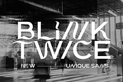 Blink Twice - Unique Sans, a Sans Serif Font by Sarid Ezra (Thumbnail 1 of 9)
