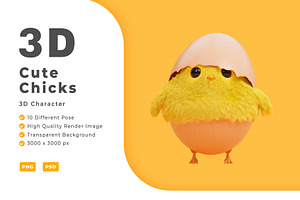 Cute Chicks 3D Characters