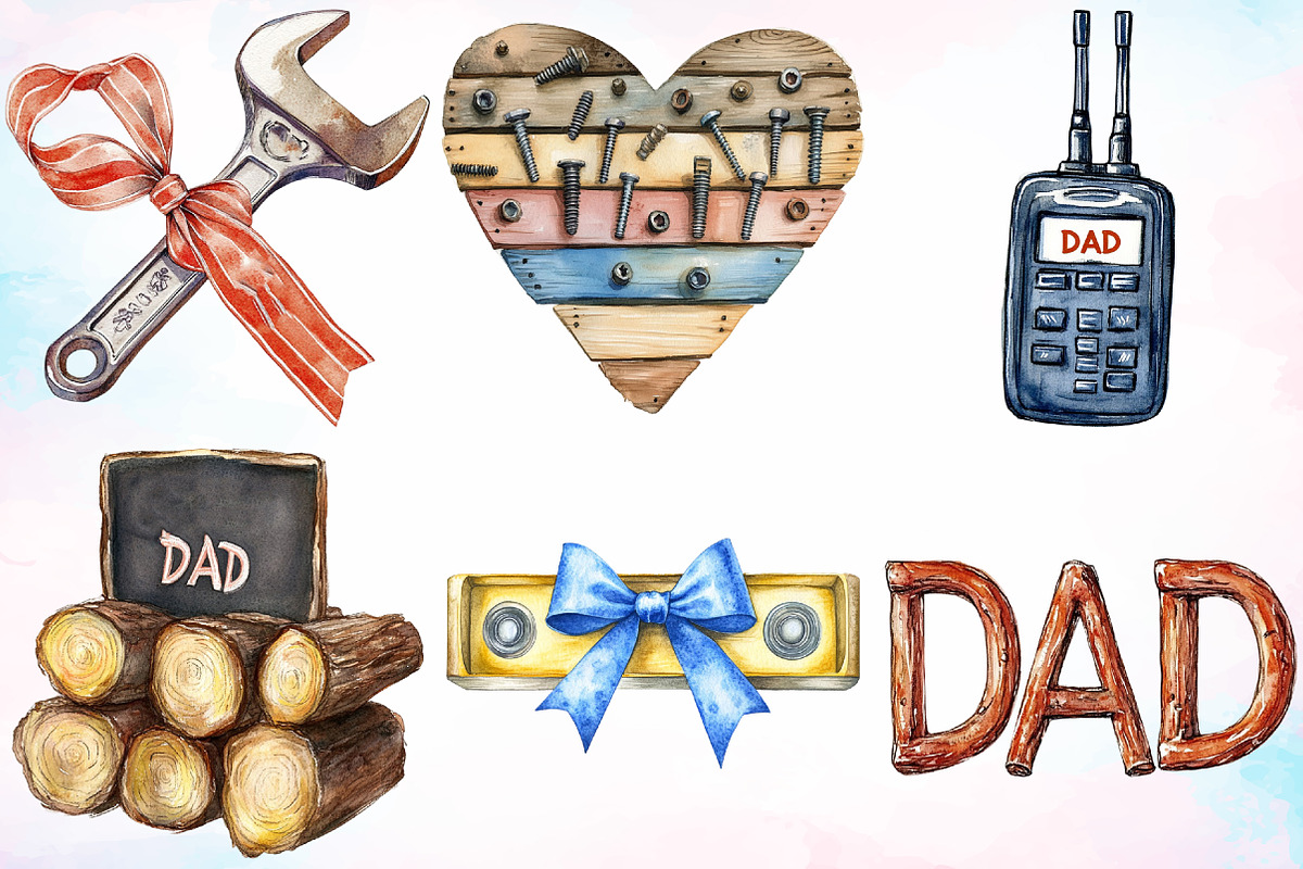 Construction Father's Day Clipart, an Illustration by Canvas Craft (Photo 5 of 5)