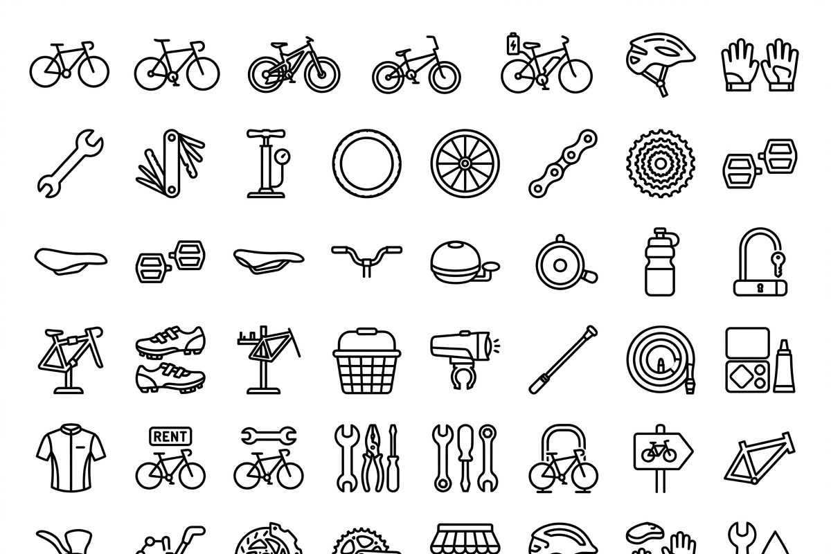 Budles Bicycle Shop Outline Icons, an Outline Icon by adenpinkstore (Photo 1 of 7)