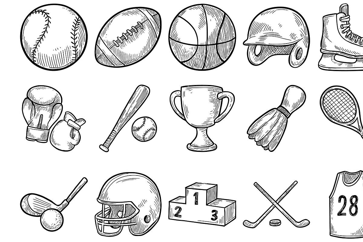 Sports Equipment Collection, an Object Graphic by nikagraphic (Photo 1 of 3)